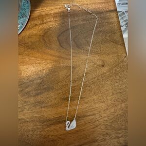 Swarovski Elegant Silver Swan Pendant Necklace